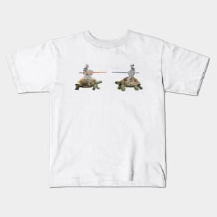 Knights jousting on tortoises Kids T-Shirt